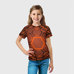 Футболка детская Оранжевая техноброня, цвет: 3D-принт — фото 2