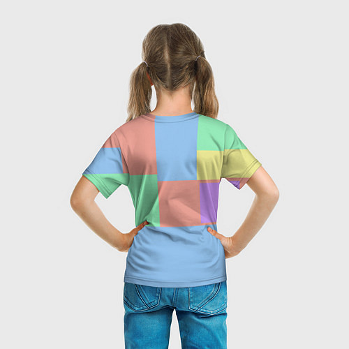 Детская футболка Разноцветные квадраты и прямоугольники / 3D-принт – фото 6
