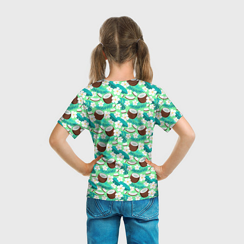 Детская футболка Летний паттерн с кокосом / 3D-принт – фото 6