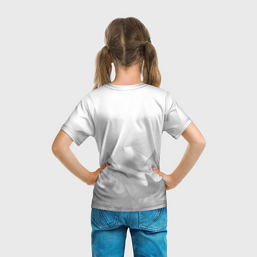 Детская футболка Quake glitch на светлом фоне: символ сверху / 3D-принт – фото 6