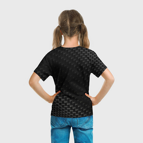 Детская футболка Daewoo карбоновый фон / 3D-принт – фото 6