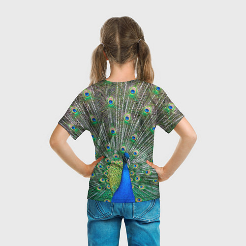 Детская футболка Величественный павлин / 3D-принт – фото 6