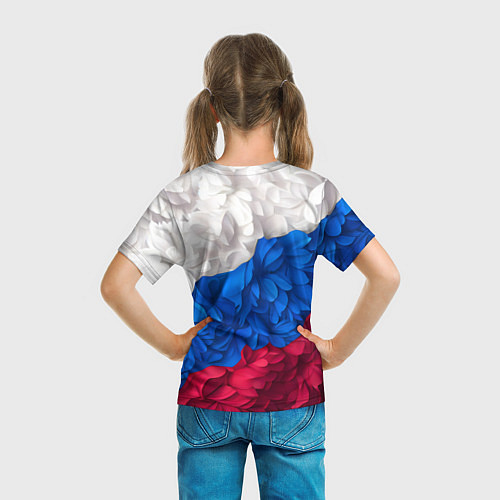 Детская футболка Флаг России из цветов / 3D-принт – фото 6