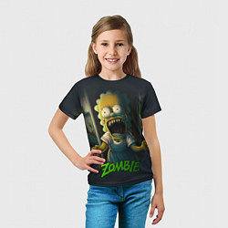 Футболка детская Лиза Симпсон зомби, цвет: 3D-принт — фото 2