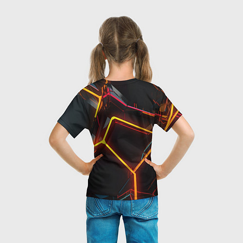Детская футболка Неон на черном фоне / 3D-принт – фото 6