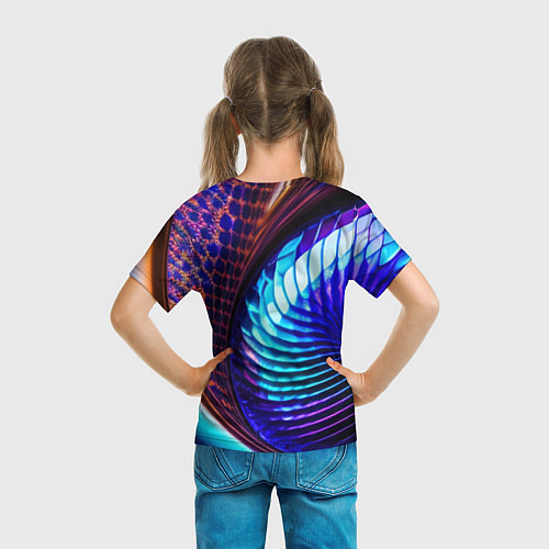 Детская футболка Неоновый водоворот / 3D-принт – фото 6