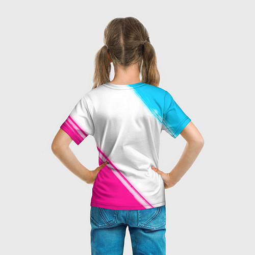 Детская футболка Akira neon gradient style: надпись, символ / 3D-принт – фото 6