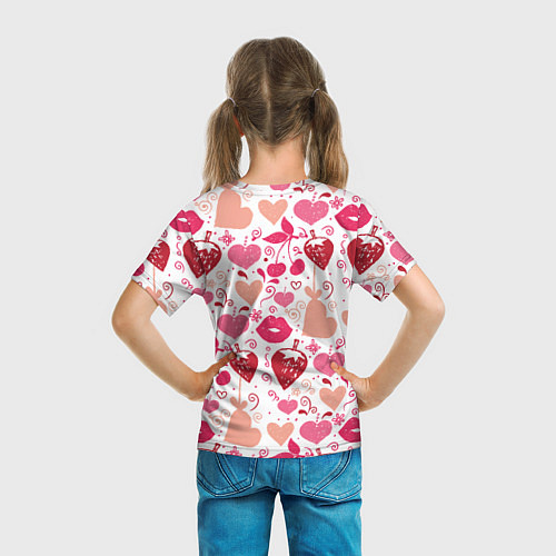 Детская футболка Клубничная любовь / 3D-принт – фото 6