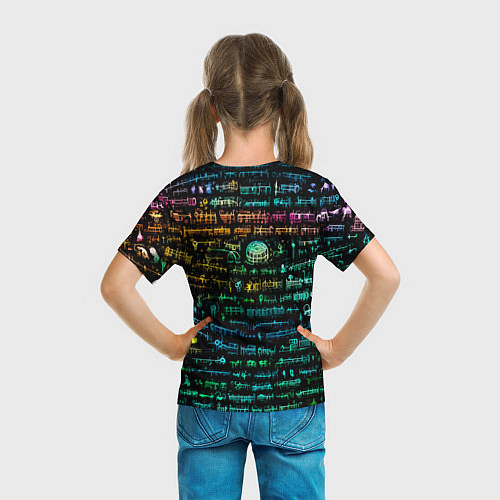 Детская футболка Символы психоделика - нейронная сеть / 3D-принт – фото 6