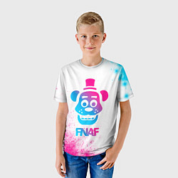 Футболка детская FNAF neon gradient style, цвет: 3D-принт — фото 2
