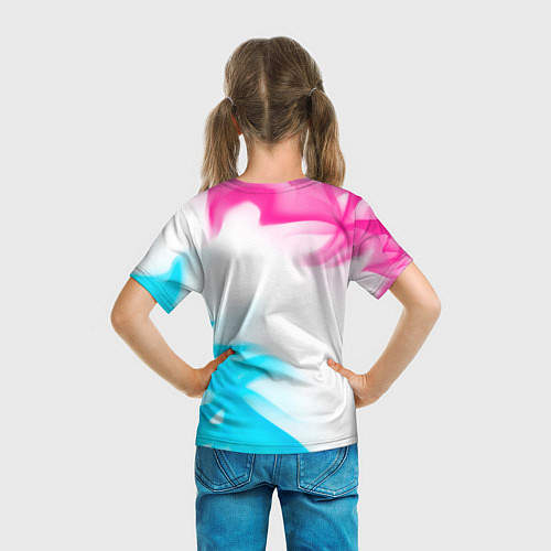 Детская футболка Quake neon gradient style: надпись, символ / 3D-принт – фото 6