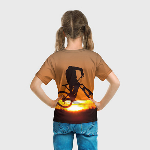 Детская футболка Велосипедист на закате / 3D-принт – фото 6