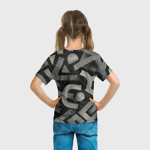 Детская футболка Шрифтовые узоры / 3D-принт – фото 6