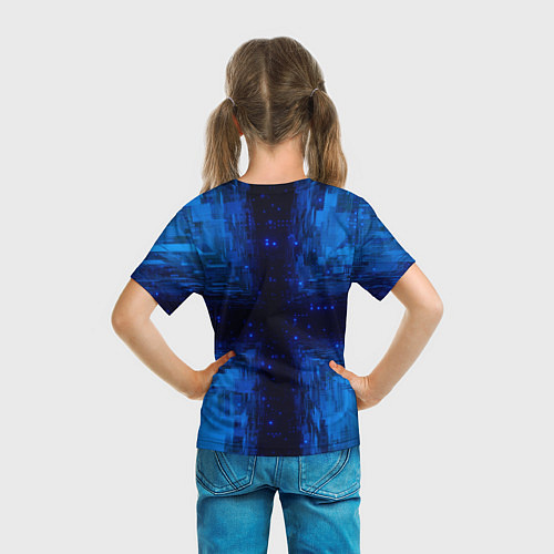 Детская футболка Тёмно-синие множества фигур / 3D-принт – фото 6