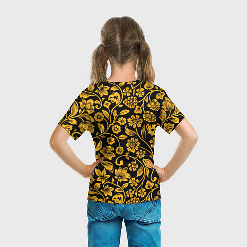 Детская футболка Золотая хохлома / 3D-принт – фото 6