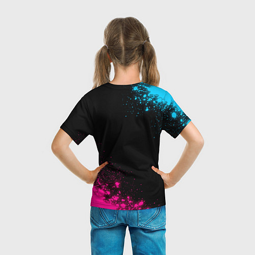 Детская футболка Black Clover - neon gradient: надпись, символ / 3D-принт – фото 6