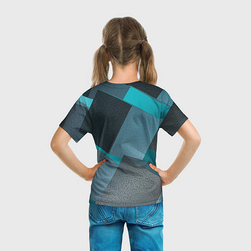 Детская футболка Абстрактные ребристые кубы / 3D-принт – фото 6
