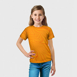 Футболка детская Абстракция оранжевый, цвет: 3D-принт — фото 2