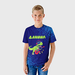 Футболка детская Даниил рокозавр, цвет: 3D-принт — фото 2