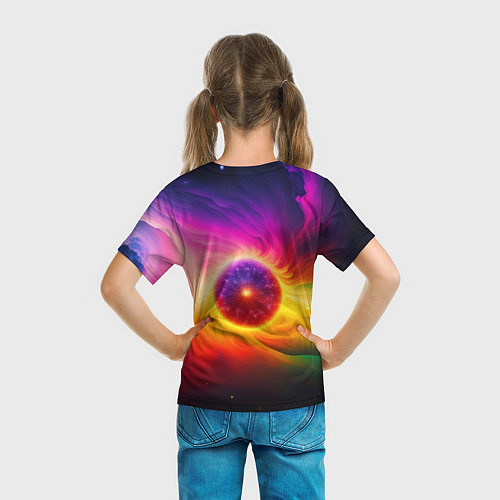 Детская футболка Неоновое солнце / 3D-принт – фото 6