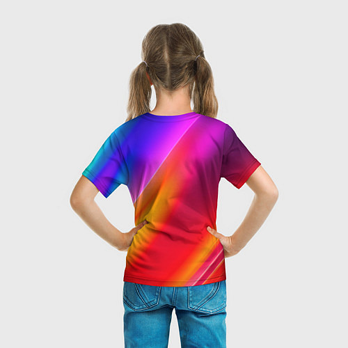 Детская футболка Неоновая радуга / 3D-принт – фото 6
