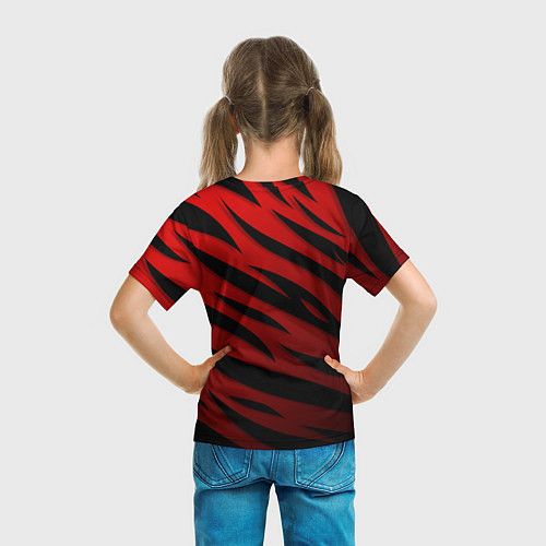 Детская футболка Ведьмак - школа волка - красный / 3D-принт – фото 6