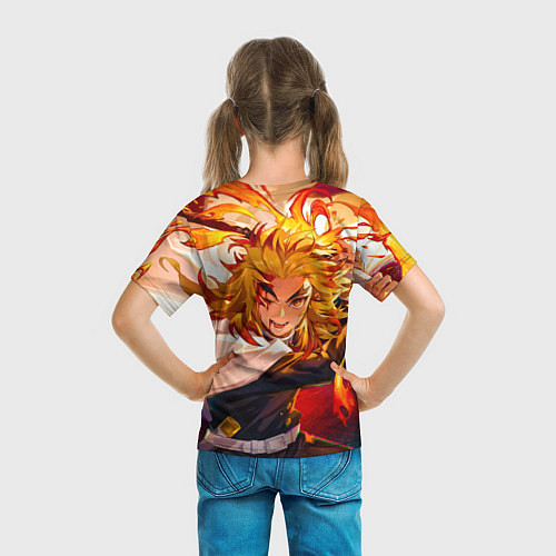 Детская футболка Клинок, рассекающий демонов Ренгоку / 3D-принт – фото 6