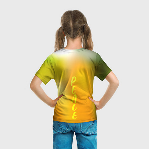 Детская футболка Peace - хиппи квокка короткохвостый кенгуру / 3D-принт – фото 6