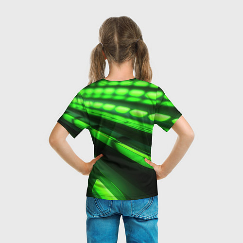 Детская футболка Green neon abstract / 3D-принт – фото 6