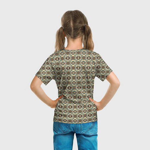 Детская футболка Золотисто-коричневая симметрия / 3D-принт – фото 6