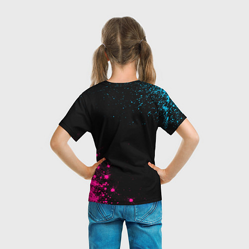 Детская футболка Darling in the FranXX - neon gradient: надпись, си / 3D-принт – фото 6