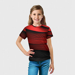 Футболка детская Шероховатая красно-черная текстура, цвет: 3D-принт — фото 2