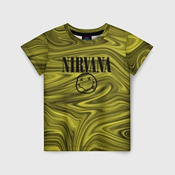 Футболка детская Nirvana лого абстракция, цвет: 3D-принт