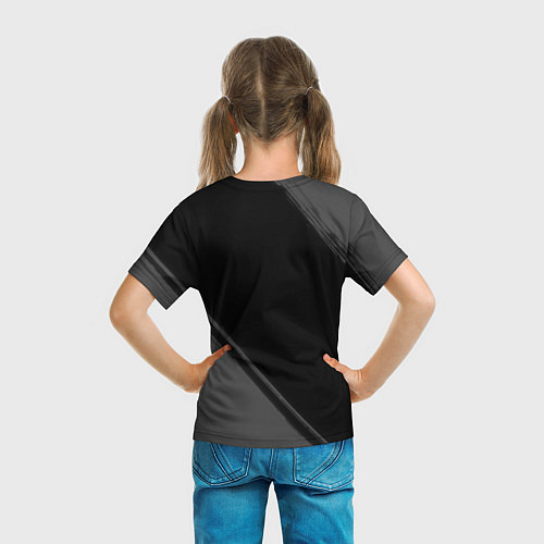 Детская футболка No Mans Sky glitch на темном фоне: надпись, символ / 3D-принт – фото 6