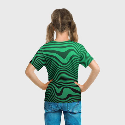 Детская футболка Абстрактный узор волн / 3D-принт – фото 6