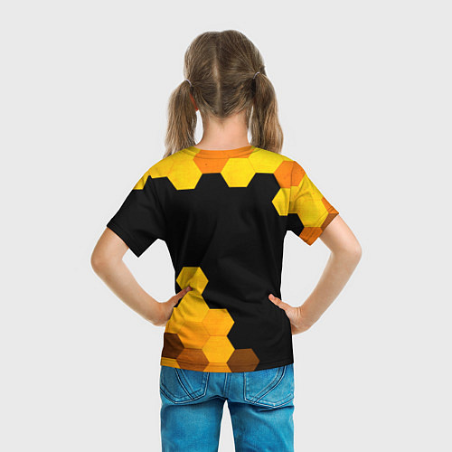 Детская футболка Half-Life - gold gradient: надпись, символ / 3D-принт – фото 6
