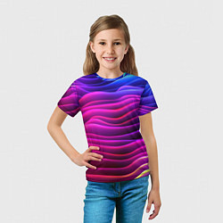 Футболка детская Сине-фиолетовый градиент, цвет: 3D-принт — фото 2