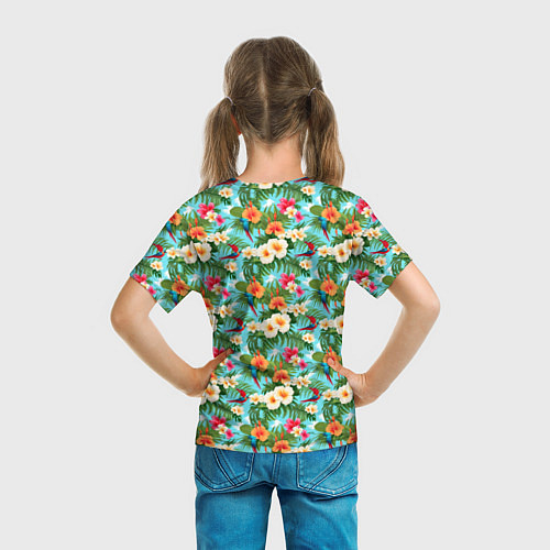 Детская футболка Цветочки гавайский стиль / 3D-принт – фото 6