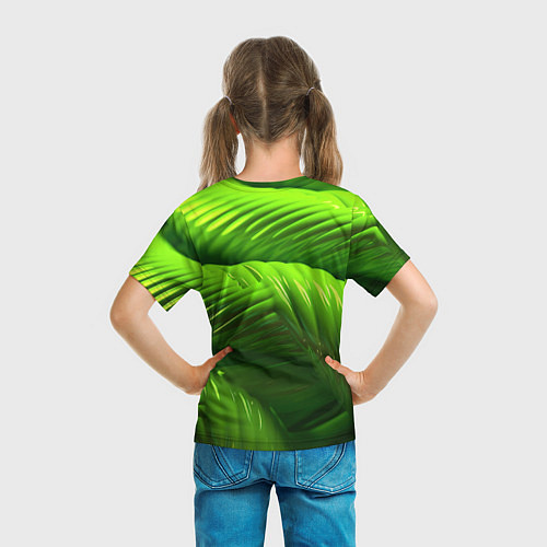 Детская футболка Объемный зеленый канат / 3D-принт – фото 6