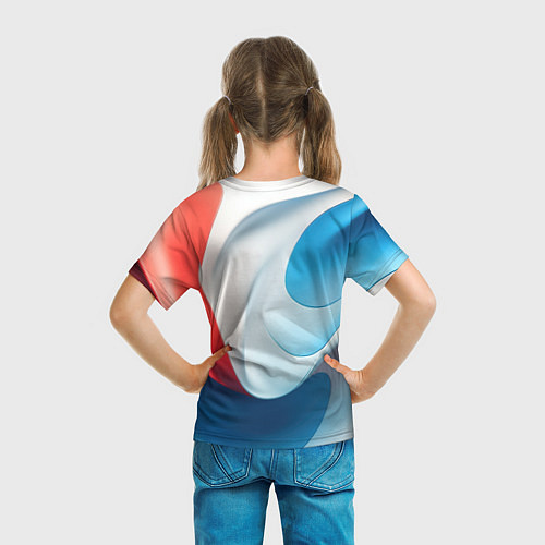 Детская футболка Герб РФ абстрактный фон / 3D-принт – фото 6