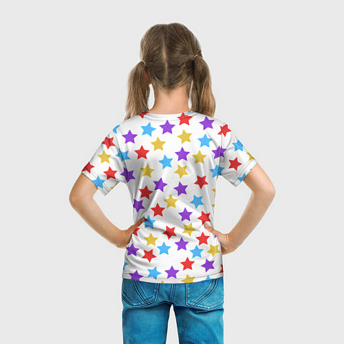 Детская футболка Разноцветные звезды / 3D-принт – фото 6