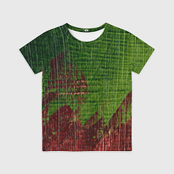 Футболка детская Зелёная и бордовая текстура, цвет: 3D-принт