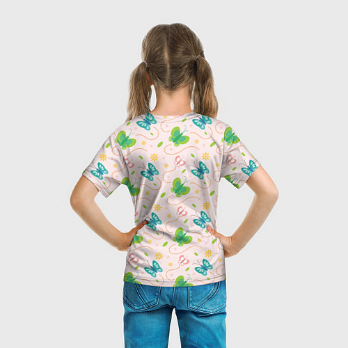 Детская футболка Прекрасные бабочки / 3D-принт – фото 6