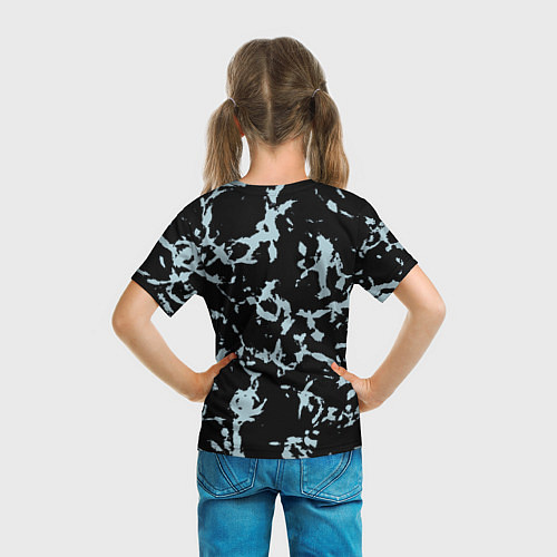 Детская футболка Абстракция черно-голубой / 3D-принт – фото 6