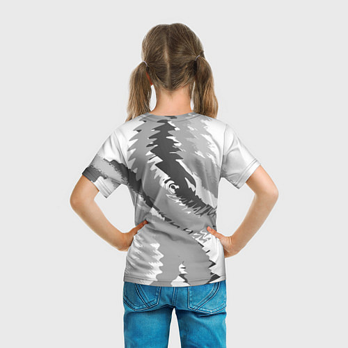 Детская футболка Черно-белая абстрактная картина / 3D-принт – фото 6