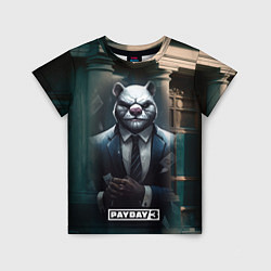 Футболка детская Payday 3 white bear, цвет: 3D-принт