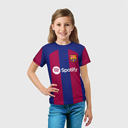 Футболка детская Роберт Левандовский Барселона форма 2324 домашняя, цвет: 3D-принт — фото 2
