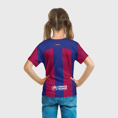 Детская футболка ФК Барселона форма 2324 домашняя / 3D-принт – фото 6