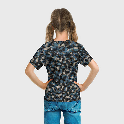 Детская футболка Камуфляж сеточный / 3D-принт – фото 6