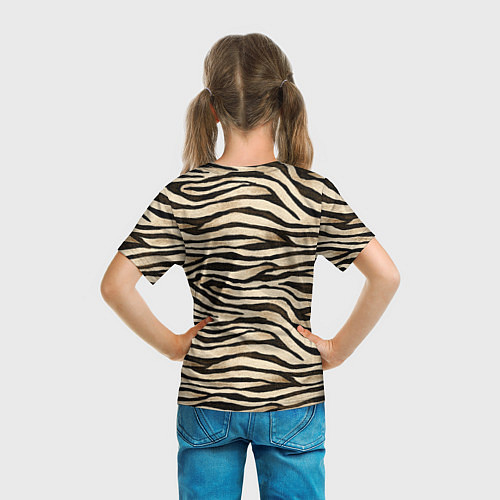 Детская футболка Шкура зебры и белого тигра / 3D-принт – фото 6